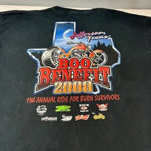 Motorcycle Club Boo Benefit Burn Survivor 2008 Jefferson Tx L/SL Graphic Tee XL‎